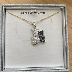 Crystal cat necklace